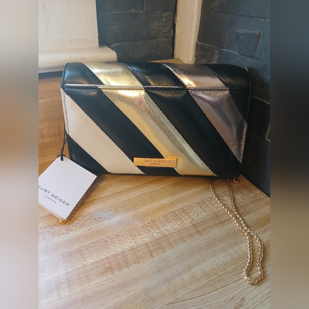Kurt Geiger Black and Silver Clutch - Picture 6 of 12
